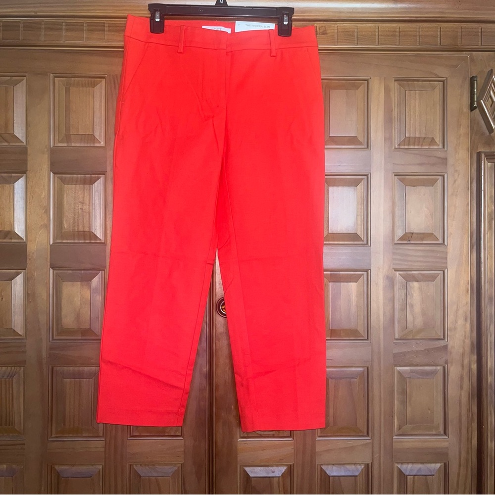 NWT Dress pants from LOFT Red Chinos Relaxed Fit Cotton Blend Size 4P
